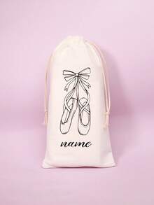 1Pc Customizable Ballet Shoes Gift Bag Soft Ballet Shoe Storage Pouch - Convenient Drawstring Bag For Latin Dance Shoes With Secure Closure - Perfect For Dance Enthusiasts,Customized Storage Bags,Easy Comfort,Delicate Romance,Travel Gift, Travel Gift For Family,New Year Glamour