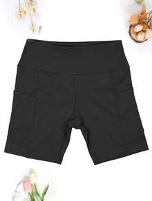 3 Pack Biker Shorts For Women With Pocket,, Ultra Soft Abdomen Control, No Perspective ,Moisture-Wicking & Breathable  For Exercise, Fitness, Yoga, Jogging, Daily And Casual, Summer Sports Shorts, Workout Shorts For Women - 3Pcs Black - 查看 7