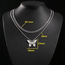 1 Stück, modischer Edelstahl geometrischer einfacher Schmetterling Anhänger Halskette, exquisite Schlüsselbein Kette Anhänger Halskette, minimalistisches luxuriöses Accessoire Geschenk
