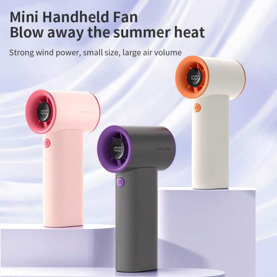 1 pezzo Ventilatore portatile ad alta velocità da 100 velocità, dotato di porta di ricarica universale di tipo C e batteria ad alta capacità da 3600 mAh. Adatto per uso all'aperto e per studenti. Disponibile in tre colori, adatto come regalo