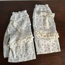 1 peça mangas de braço femininas com estampa floral pequena, mangas de braço com renda e gelo, mangas de braço respiráveis de malha para primavera e verão