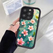 Funda para teléfono con patrón de flores rosas, nueva funda para teléfono con escalera de ojos adecuada para 11/12/13/14/15/16 Pro Plus/X/ XS/XSMAX, a prueba de golpes, 1 unidad - Negro - Ver 2