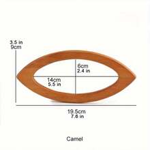 1pc Wooden Handbag Handle Accessory For Sewing, Crochet, Knitting Bag Crafts Replacement Handle Strap - Beige - View 3