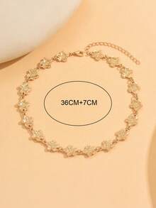 1 chiếc vòng cổ hoa vàng thanh lịch, phụ kiện trang sức thời trang & đa năng dành cho phụ nữ ngọt ngào thích hợp để đeo hàng ngày và hẹn hò, chiều dài dây chuyền có thể điều chỉnh - nhiều màu - Xem 4