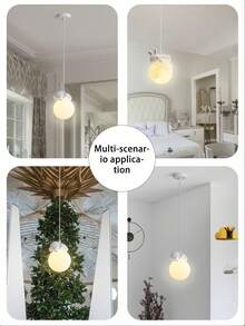 1 件卡通动物吊灯，带可调节吊线，月亮形状，配备 G9 灯泡，适用于卧室、客厅、书房、儿童房的装饰吊灯，LED 吸顶灯