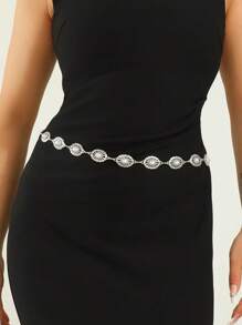 1 Piece Of New Summer Women's Fashion Decoration With Skirt, Suit Belt Inlaid With Faux Pearl Chain Waist Chain, Suitable For Women To Wear At Outings, Gatherings, And Dances