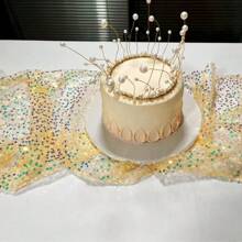 1 pezzo Runner da tavolo per festa della sirena, runner da tavolo con paillettes olografiche da sirena, adatto per feste in acqua, decorazioni per feste di compleanno, forniture per feste da sirena, regalo per compleanni