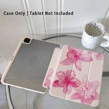 Flower 1 Piece Light Beige Background & Pink Floral Patterns - Fresh And Gentle Protective Folio Tablet Cases With Pen Holder, Compatible With IPad 10.9/10.2/ Air 5th Gen/Pro11/10th/9.7/Air 2/Compatible With IPad (7th Gen)/ Compatible With IPad (8th Gen)/Compatible With IPad Air 4/5/Compatible With IPad Pro 11/Compatible With IPad 10th Generation 10.9-Inch 2022 Smart Case/Compatible With IPad Air 13(M3 2025)/Compatible With IPad Air 11(M3 2025)/Compatible With IPad Air 11(M3 2025)/Compatible With IPad 11(A16 2025), Auto Sleep/Wake Function/Stylish Tablet Accessories