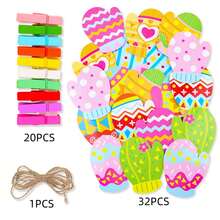 26/53pcs Children's Colorful Life Skills Matching Game - Mixed Color Educational Cognitive Toys, Paper Material, Suitable For Primary School And Kindergarten, Sock And Glove Pairing Game - Random Color Styles - Multicolor - View 14