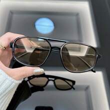 1 pieza Gafas de moda vintage ovaladas, estilo retro y sencillo, con montura pequeña personalizada, forma de aviador para mujeres y hombres