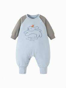 mini bala Newborn Baby Romper Soft Cute Bodysuit Skin-Friendly Jumpsuit - Gray Blue - View 4