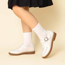 Girls Mary Jane Ballet Flats – School Uniform Dress Shoes For Toddler & Little Girls(Back To School Shoes) - 白色 - 查看 2