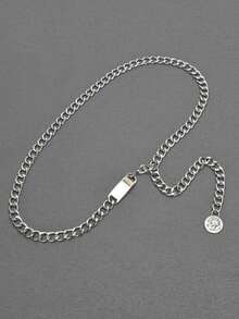 1 件优雅铅合金链腰带，夏季时尚连衣裙腰链，欧美风格 - 銀色 - 查看 3