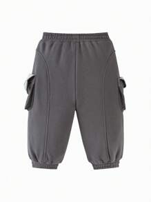 mini bala Kids Big Pocket Cargo Pants 2025 Autumn Soft Workwear Style