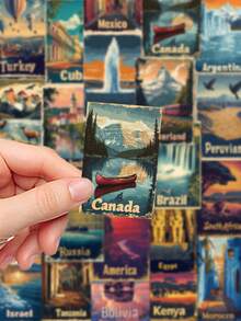 50 张 20 世纪 50 年代复古旅行海报贴纸，适用于手机壳、水瓶、计划器、iPad、耳机、滑板、吉他装饰，自粘 - 彩色 - 查看 5