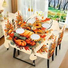 Juego de 1/4/5/6/7/36 fundas de silla con estampado de temas de Halloween, flores, calabazas, adecuadas para la decoración diaria moderna de interiores, restaurantes, hoteles, fiestas, bodas, comedores, cocinas. Fundas de silla elásticas lavables para mesas cuadradas - ZYT-147 - Ver 14