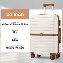 PP Suitcase 20"/24"/28" - Lightweight Hard-Shell Luggage With 4* 360° Wheels, TSA Lock | Hand Luggage & Travel Suitcases - trắng - Xem 8