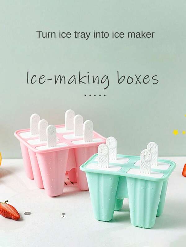 1pc (Random Color) Ice Pop Mold, Rose Flower Ice Cube Tray, Household Pressure Ice Cube Maker, Creative Ice Cube Mold, Silicone Ice Pop Mold, DIY Ice Cream & Popsicle Mold