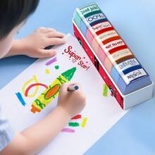 8 件趣味巴士印章套装、英文鼓励短语、教师和家长奖励工具、家庭作业批改、计划表装饰、彩色励志短语、课堂必备 - 均碼 - 查看 3