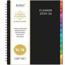 2025-2026 Planner - Planner 2025-2026, 2025-2026 Academic Planner Weekly And Monthly With Tabs, July 2025 - June 2026, 625" * 83", Strong Twin-Wire Binding