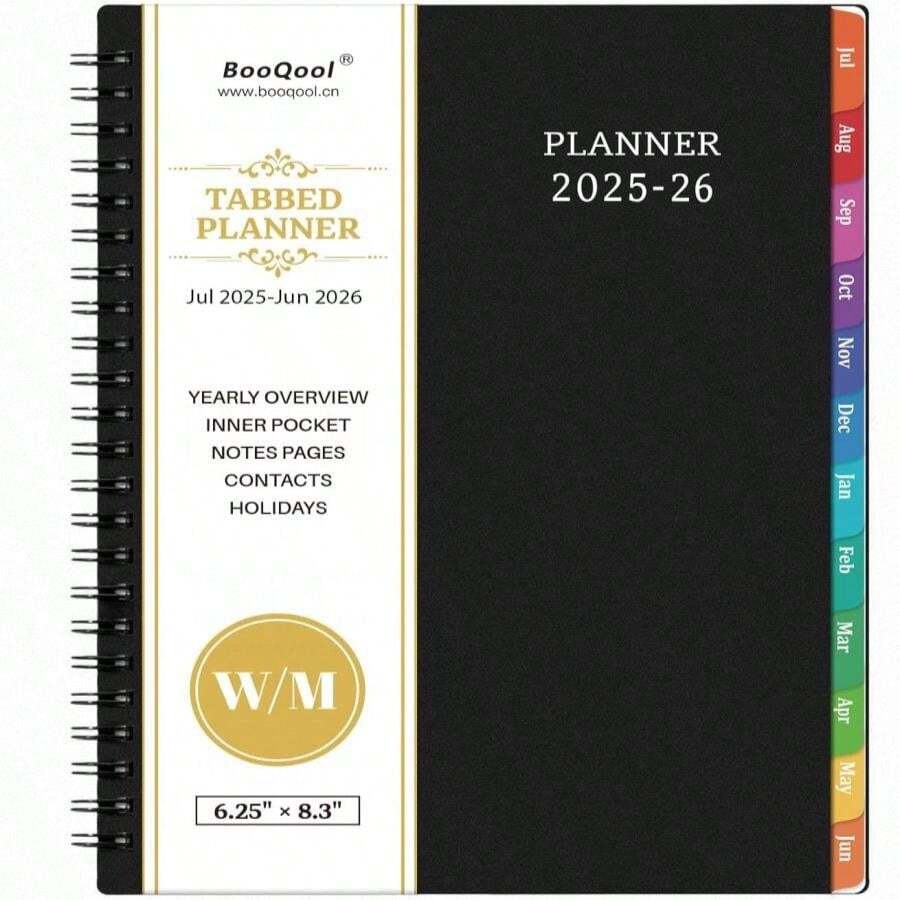 2025-2026 Planner - Planner 2025-2026, 2025-2026 Academic Planner Weekly And Monthly With Tabs, July 2025 - June 2026, 625" * 83", Strong Twin-Wire Binding