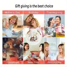 زينة عيد الميلاد المسطحة بتصميم شكل قلب وتمثال ثلجي وغزال مع شعار "عيد ميلاد سعيد" من الاكريليك الشفاف، ديكور مكتبي أو منزلي أو حفلات أعياد الميلاد، زينة عيد الميلاد المتكاملة، لوحات اكريليك شفافة