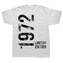 COOL SUMMER Summer Style T-Shirt Novelty 51th 51 Years Man Woman Retro Vintage 1972 T Shirts  Streetwear Short Sleeve Birthday Gifts - White - View 1