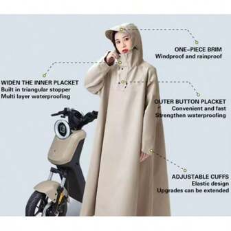 1 件便携式牛津布全身雨披，防风防水男女通用雨衣，适合户外活动、徒步旅行、旅行、钓鱼、登山、露营