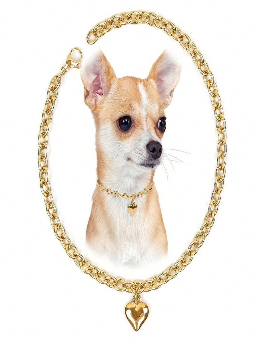 金色狗猫霸气项链适合宠物拍照戴出门