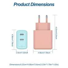 50W Dual Port USB-C Charger, With GAN PD3.0 Fast Charging Adapter And 1M Data Cable, Compatible With Macbook Pro/Air M1/M2, XPS 15/16, Compatible With IPad Pro/Air, Pixel, Galaxy S23 Ultra/Plus - EU Plug - EU C Type Plug(220-240V) - View 6