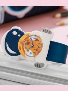 1pc Casual & Cute Cartoon 3D Rocket & Astronaut Print Quartz Watch, Suitable For Birthday, Back To School, Summer Vacation, Halloween Gift - Navy Blue - View 6