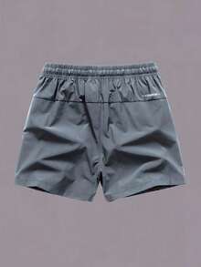 Men's Breathable Ice Silk Gym Sport Shorts, Running Training Fitness 3/4 Pants, Unisex Outdoor Beach Shorts - 灰色 - 查看 3