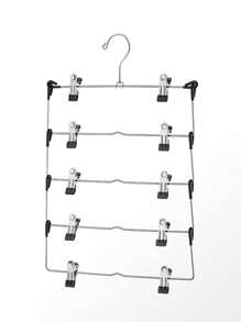 6-Tier Metal Skirt & Pants Hanger With Clips,Multi-Functional Space Saving Closet Organizer For Women/Men, Foldable Storage For Skirts, Jeans, Trousers, Scarves ,Heavy Duty Wardrobe Hanger For Home, Dorm, Travel, Perfect For Christmas, New Year Gifts