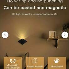1pc ABS LED Night Light Wall Lamp, Suitable For Home Bedroom, Kitchen, Hallway, Living Room Lighting - 1pc - View 2