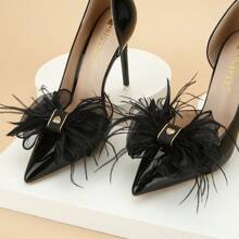 2 szt. klipsy do butów z piór, siateczki i kokardki, zdejmowane akcesoria do dekoracji weselnych wysokich obcasów, eleganckie akcesoria do butów w kształcie motyli na wiosnę i lato