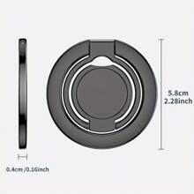 Nuevo soporte magnético universal de aleación con anillo, montaje magnético sin adhesivo, soporte plegable de teléfono con bisagra doble, ajuste multiángulo, soporte de agarre, diseño delgado de 0.16 pulgadas, diámetro de 2.28 pulgadas