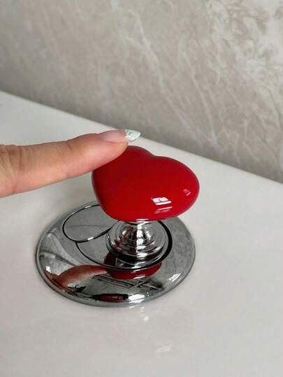 2pcs- Colorful Heart-Shaped Toilet Button, Creative Bathroom Toilet Tank Button, Fashionable Heart-Shaped Button, Toilet Press Button, Heart-Shaped Accessory, Long Nail Art Special Universal Flush Switch, Extended Toilet Bathroom Button, Colorful Heart-Shaped Toilet Press, Creative Bathroom Tank Button Assistant, Fashionable Heart-Shaped Button For Nail Art Bathroom Accessaries Bathroom Tools