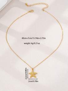 1 Set Elegant Minimalist Geometric Starfish Design Women Earrings And Necklace Set