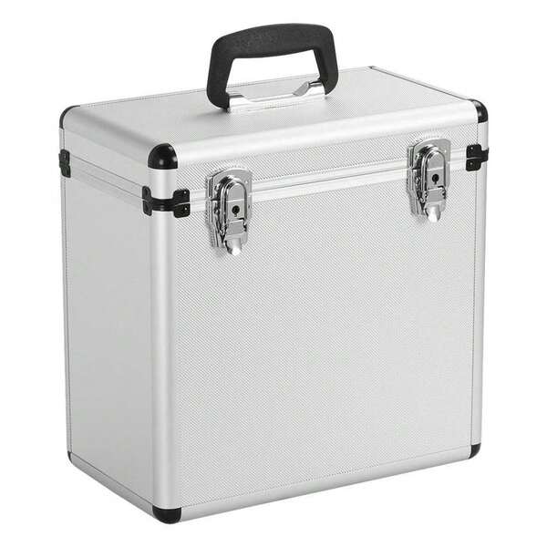 12" Vinyl LP Record Storage Box Storage Box Case Aluminum Portable Lockable DJ Flight Carry Case Holds 50pcs Albums