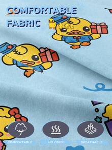 2/3 件 LT DUCK 羽绒被套套装，小黄鸭床上用品套装，亲肤被套套装，卡通风格被套套装，柔软舒适的卧室床上用品套装，带拉链封口角带，透气、轻盈、光滑，适合所有季节，适用于单人床/大号床/特大号床，1 件羽绒被套和 2/1 件枕套，完美的节日礼物，秋季装饰，秋季装饰，房间装饰 - 彩色 - 查看 6