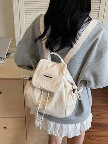 Tas Ransel Mini Colorblock Gaya Jepang Populer Musim Semi/Panas 2026, Tas Sekolah Wanita Modis dan Serbaguna, Gaya Kampus untuk Siswa SMP, SMA, dan Universitas, Versi Korea Kasual, Tas Ransel Kecil Lipat Ringan untuk Penggunaan Sehari-hari - MultiWarna - View 7