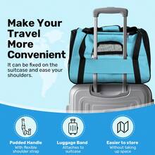 Secure Zipper Anti-Escape Pet Carrier Backpack | Spacious Ventilated Foldable Cat/Dog Travel Bag | Car & Airline Approved Collapsible Cage With Breathable Design - Lake Blue - 查看 5