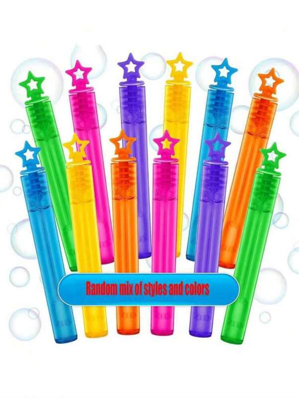 24/48 piezas Mini tubos de burbujas lindos, mini varitas de burbujas, regalo de fiesta de cumpleaños, útiles escolares, recuerdos de boda, relleno de piñatas, color aleatorio, solución de burbujas no incluida