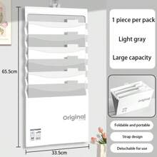 1pc Back To School 6-Layer Hanging File Folder, High-Quality Simple Design, Large Capacity Office Supplies Organizer Bag, Student Use