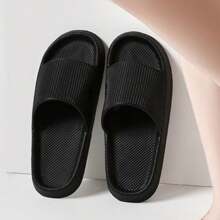 1 par de chanclas de plataforma gruesa estilo nube para mujer, sandalias de verano de playa con suela suave de EVA antideslizante, pantuflas para el baño y el hogar