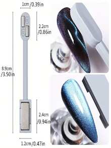 2025 新款双头磁性美甲工具 - 闪电和扁平磁铁尖端，适用于猫眼和全息抛光，强力抓握人体工程学手柄，耐用指甲设计，适用于专业和 DIY 美甲修脚，美甲配件，坚固的金属结构，猫眼效果|Dualendemic 美甲|磁性美甲工具，磁性美甲工具，朋友礼物，女性礼物，返校季