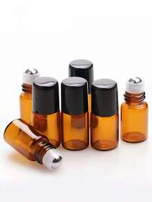 Amber Color Roll-On Bottle, Essential Oil Roll-On Bottle, Perfume Sample Bottle, Light-Blocking Roll-On Bottle, Refillable Essential Oil & Perfume Storage Bottle With Roller Ball, Travel Essential, Refillable Glass Roll-On Bottle, Roll-On Perfume, Living Room, Home, Bedroom, Bathroom, Home Decor, Travel Supplies, Wedding Party, Birthday Gift, Gift For Parents, Friends, New Year Accessories, Travel Essential, Beach Essential - Multicolor - View 8