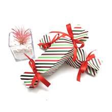 1/10/30/50/100 Pcs Christmas Candy Boxes With Ribbons, Red & White Striped Paper Gift Boxes For Candy, Chocolates, Party Favors, Xmas, Weddings & Party Decor, Christmas Room Decor Home Decor Christmas Decor Home Mystery Box Misteriosa Blind Box Halloween Candy Box Trick Or Treat Christmas Decorations