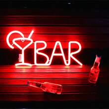 1 pezzo Luce a LED a forma di lettera "Bar", lampada alfabeto a luce bianca calda, combinazione di parole DIY BAR adatta per bar, taverna, festa, compleanno, campeggio, zona pranzo, corridoio, dormitorio, camera da letto, spuntino notturno, ristorante e scene di festa, decorazione per San Valentino, Festa della Mamma, Ognissanti, Natale e altre vacanze - funzionamento a batteria (batterie non incluse)