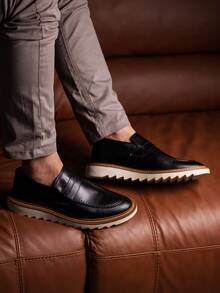 Stylish Men's Dress Shoes - 黑與白 - 查看 4